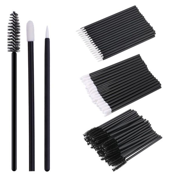 

makeup brushes 150 pieces of sunscreen lip brush applicator stick, eyeliner and eyelash kit (black)