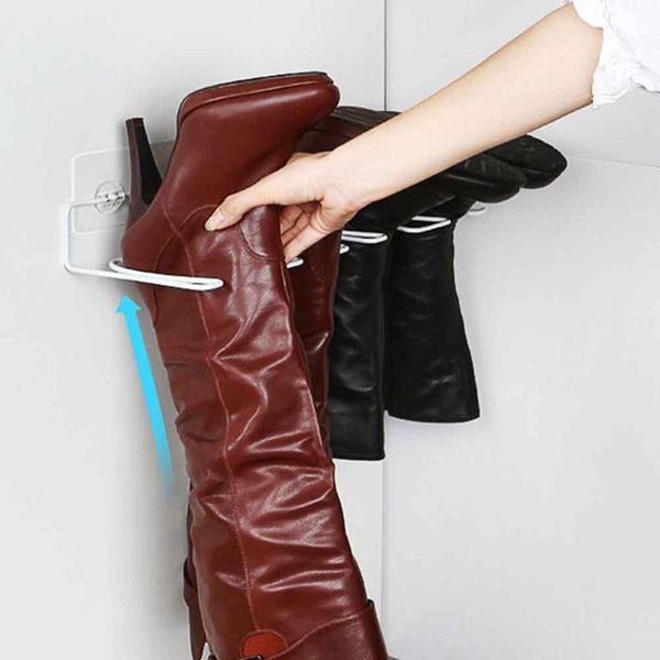 

hooks & rails 1pair wall mounted home non drilling storage holder door back shoe organiser reduce odor boot rack moisture proof lacquered