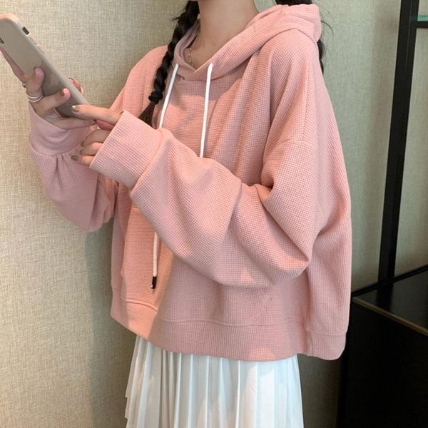 

women's hoodies & sweatshirts hoodie women korean fashion oversized long sleeve coats autumn pink hooded all-match students, Black