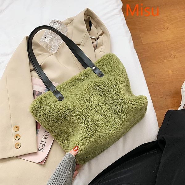 

brand original design tote bag female plush bag 2021 new girls shoulder