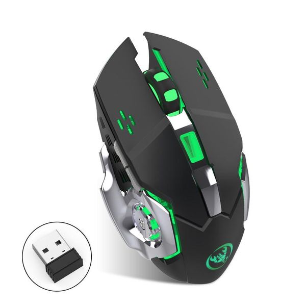 

mice hxsj m70 2.4g wireless mouse colorful breathing light pc gaming with adjustable dpi charging gamer for computer