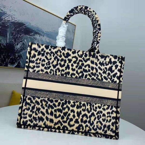 

book tote seamed shopping bag embroidered letters flower handbag canvas leopard print handbags