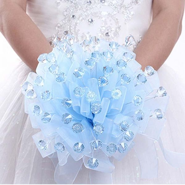 

european style handmade acryl diamond bride hand holding flowers bridal bride bouquet aritificial crystal accents wedding flower