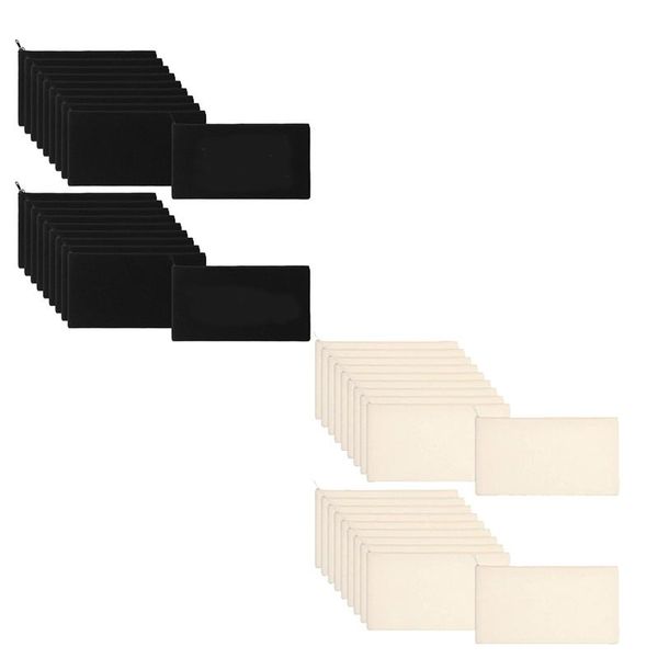 

storage bags 40 pcs canvas pencil pouch zipper makeup blank craft diy multipurpose toiletry stationary