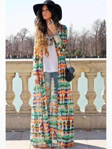

casual dresses women's products goddess tie-dye printed deep v-neck long sleeve dress cardigan fashion net red women dress2021, Black;gray