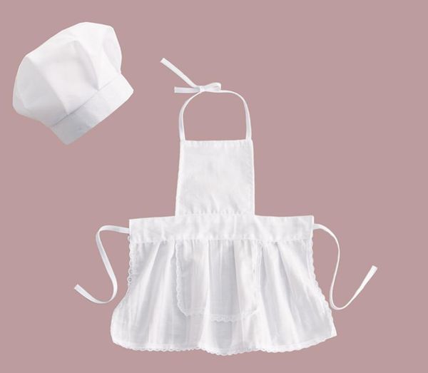 

aprons cute baby chef apron&hat for kids costumes cotton blended white cook costume pos pography prop born hat apron