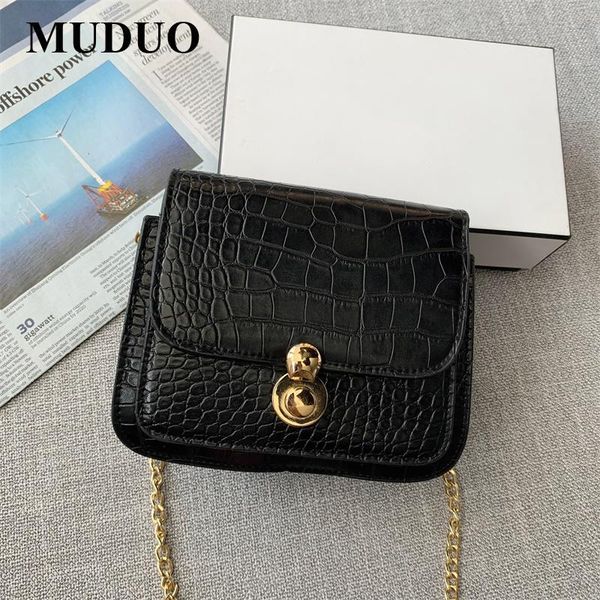 

muduo new style spring festival leisure messenger bag retro small square bag western style chain organ women