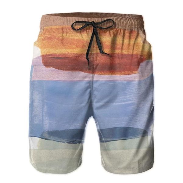 

men's shorts men pants abstract brush surfing beach board swim trunks sport quick dry mesh casual sarcastic for adult, White;black