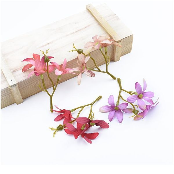 

5 pieces silk hydrangea wedding home decor fake plastic flower wall diy scrapbooking christmas wreath artificial qylulc