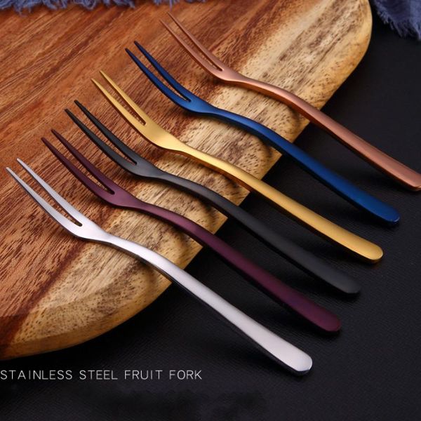 

forks stainless steel fruit small size pickle cocktail salad dessert cake tableware for banquet party seafood dinner