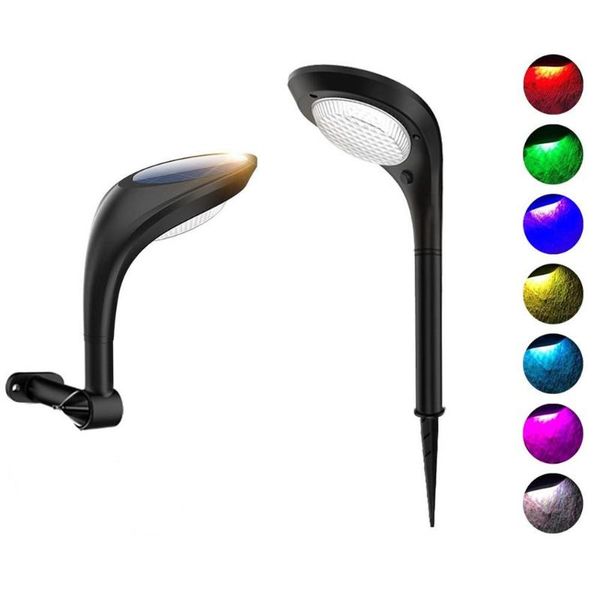 

pathway rgbw led solar lawn light in-ground spotlight outdoor waterproof landscape floor wall lamp courtyard garden decoration