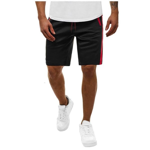 

salerandom home on rits pure color beach work elastic tail fitness bodybuilding summer men shorts broek homme, White;black