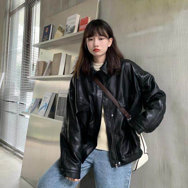 

women's leather & faux one-foam clothing/ black motorcycle jacket quilted padded