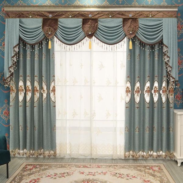 

curtain & drapes european style atmospheric hollow fabric curtains for living dining room bedroom herringbone embroidered