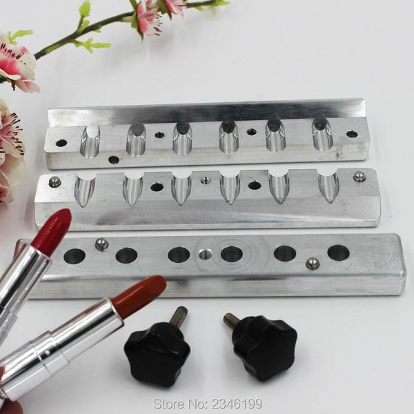 

storage bottles & jars 1set/piece 9mm 2holes/4cavaties/6holes/12cavaties aluminum lipstick mold, convenient empty filling machine/mold