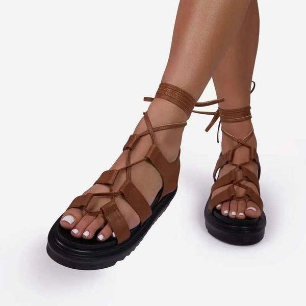 

sandals outdoor 2021 snakeskin platform summer beach wedges lace up buckle strap zapatos de mujer plataforma sadalias femininas, Black
