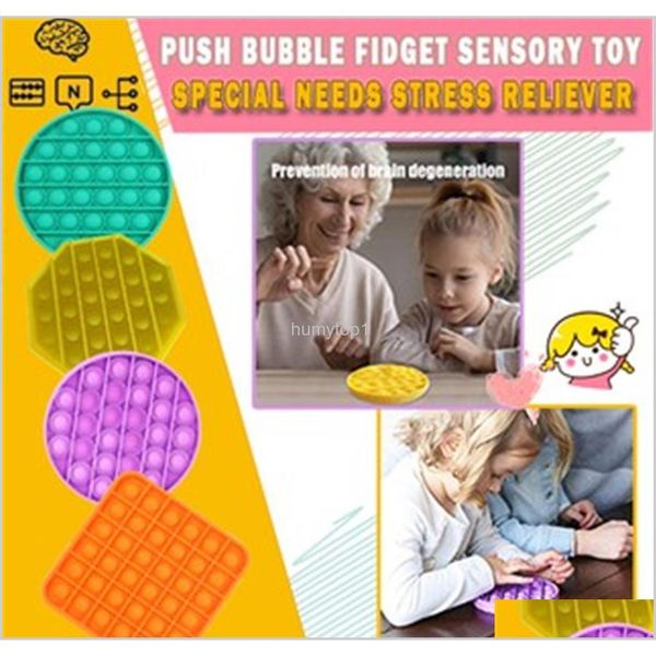 

us stock push pops it fidget bubble silicone sensory toy for autism squishy stress reliever toys kid funny anti-stress chess uar xkq3r