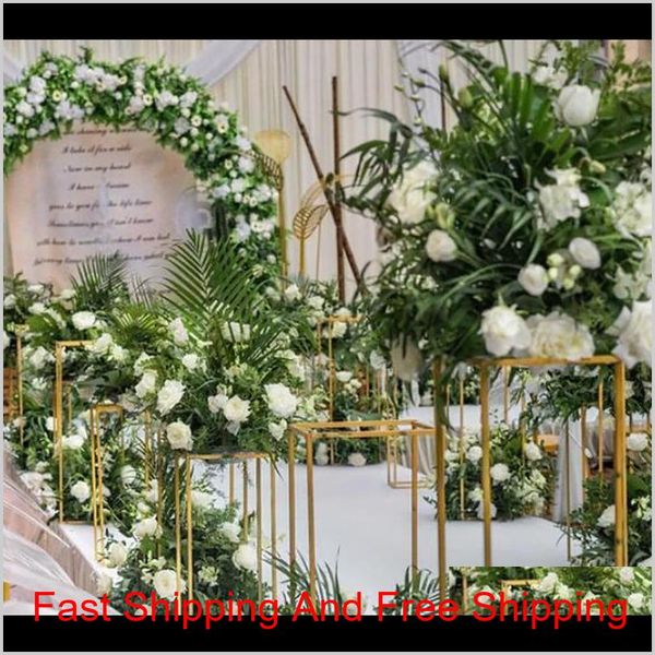 

wedding prop flower stand arch road lead decor artificial flower wrought metal iron square block wedding bi qylbsh dixmz npadw