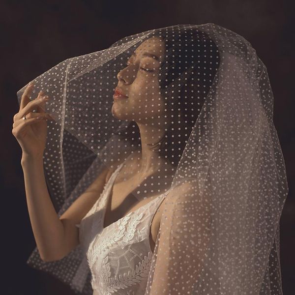 

bridal veils veil dotty tulle simple wedding dress, Black