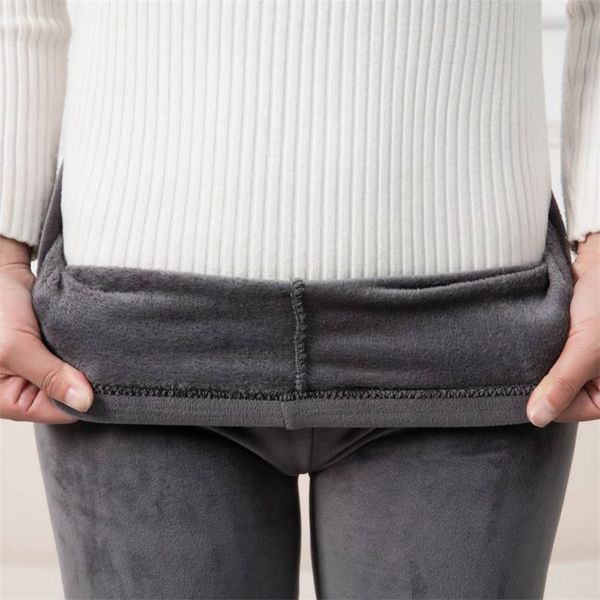 

legging cuhakci warm leggins winter thick flukes leggings women used high elastic herf double side random broek, Black
