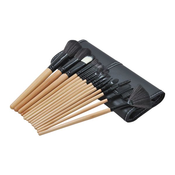

15pcs inventory clean makeup brush tools set with luxury portable pu bag kabuki cosmetic tool kit soft synthetic hair for eyebrow concealer