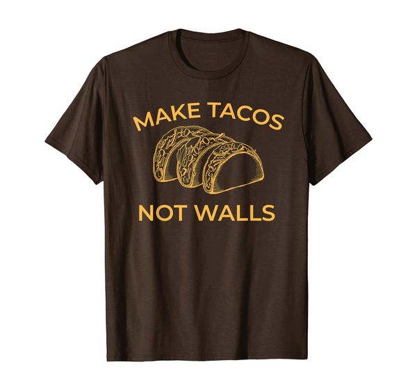 

Cinco De Mayo Make Tacos Not Walls Funny T-Shirt, White;black