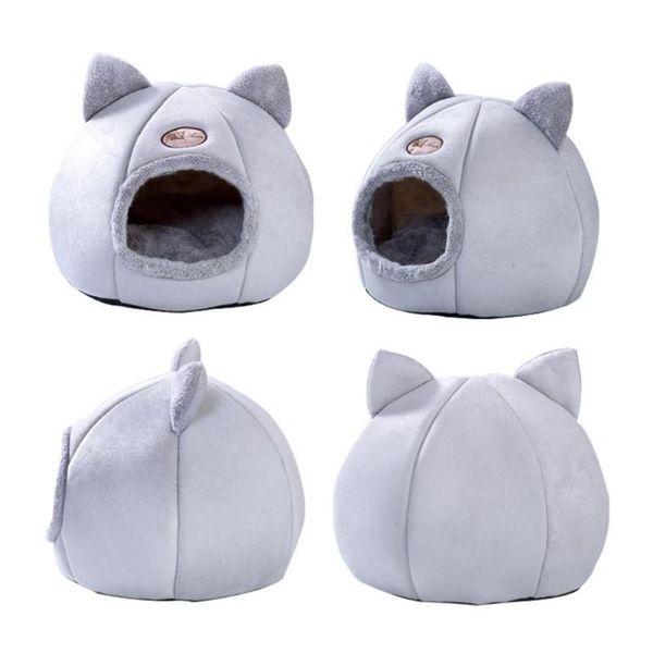 

kennels & pens dopet dogs cats nest with removable washable cushion pet puppies house bed warm short plush for winter support drop