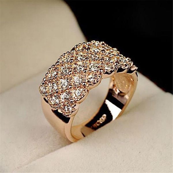 

wedding rings engagement ring fashion gold color zirconia women's party charm accessories lover gift, Slivery;golden