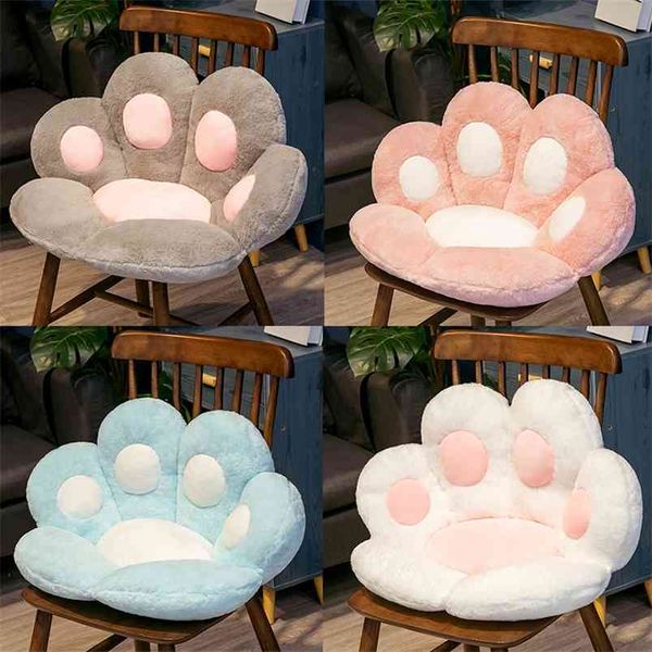 Almohada de pata Cojín de asiento de animal Relleno Pequeño Sofá de felpa Piso interior Silla para el hogar Decoración Invierno Regalo para niños 210728