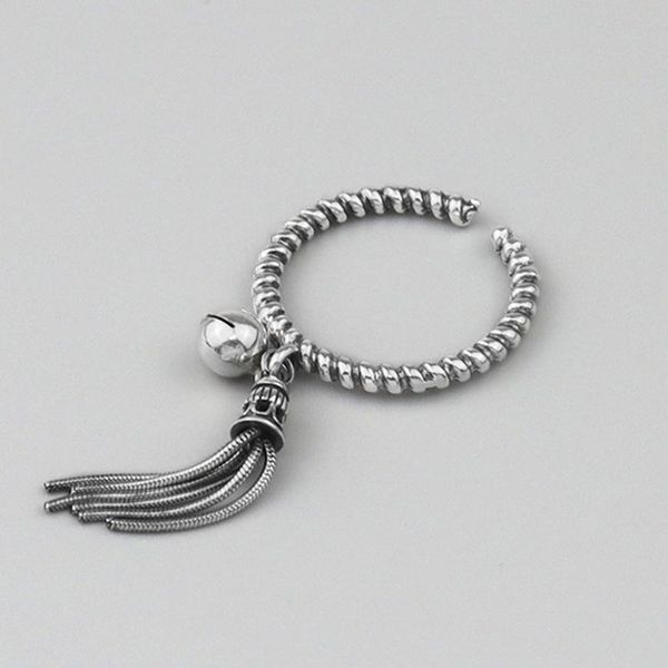 

cluster rings europe & american original design retro 925 silver tassel opening ring 2021 woman diy fine jewelry gifts, Golden;silver