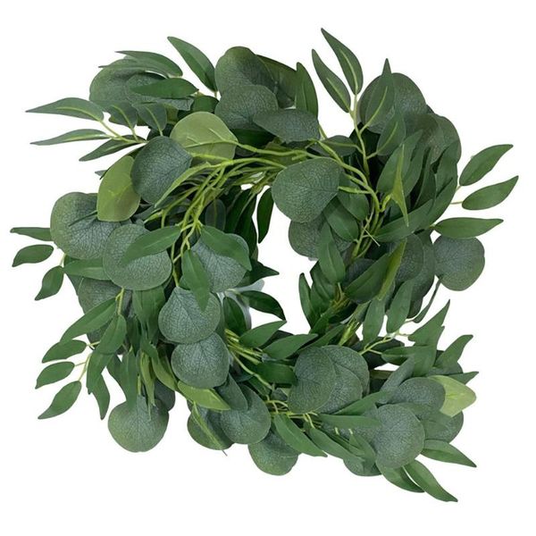 

decorative flowers & wreaths artificial eucalyptus leaf wreath simulation plant background wall window decor wedding party supplies gifts di