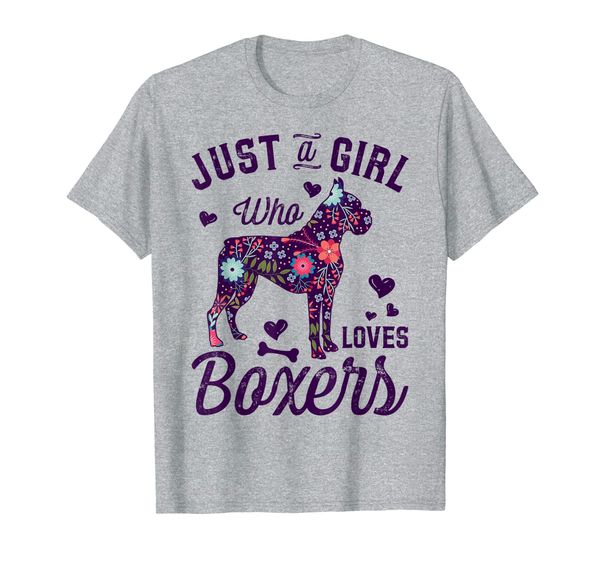 

just a girl who loves boxer gift for dog lover t-shirt, White;black