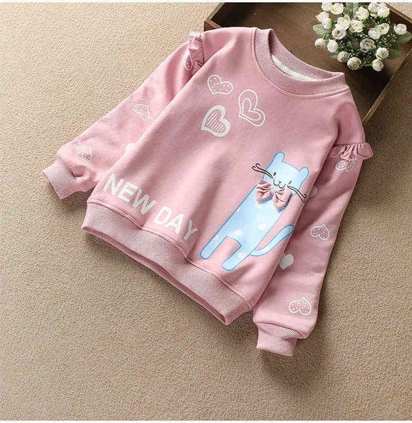 

girls baby bottoming shirt spring autumn long-sleeved t-shirt for girls cartoon cotton teen children's t-shirt sweater g1224, Blue