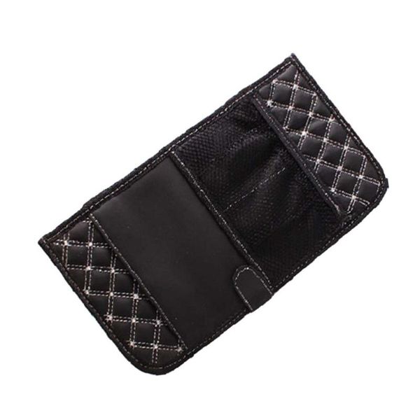 

car organizer bag disk holder cases auto sunshade sun visor storage bags folder pocket pouch (color randomization)