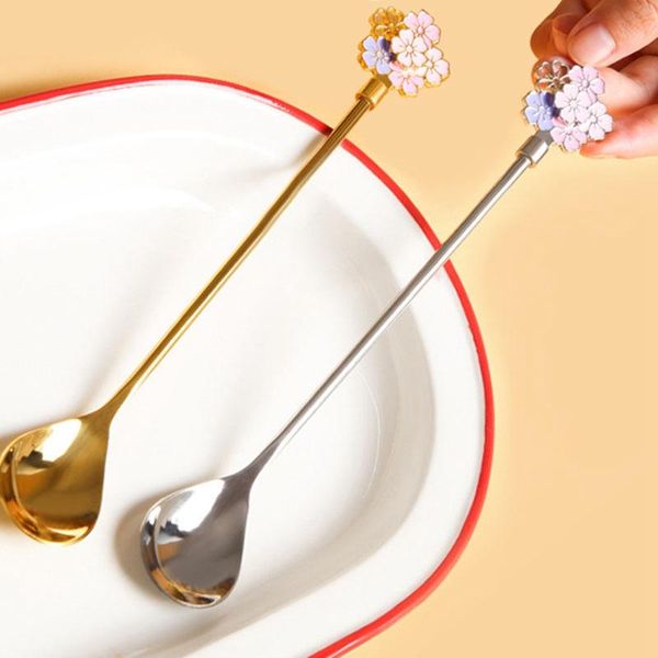 

stainless steel spoons gold silver mini spoons for coffee dessert drink mixing milkshake spoon kitchen