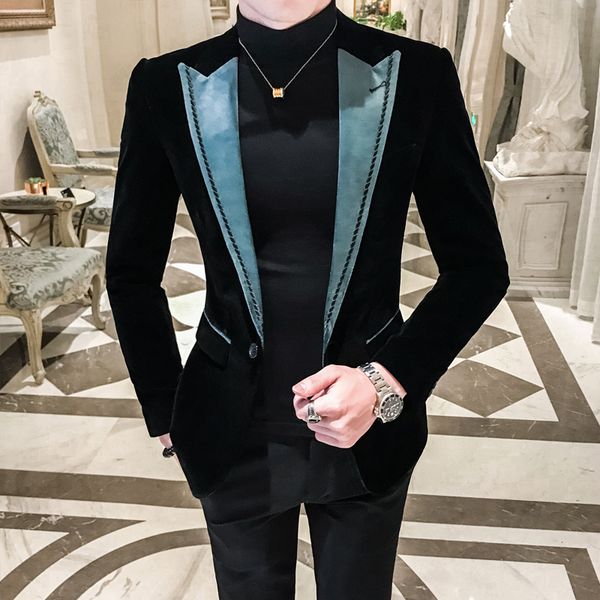 

manner thin fit blazer business man male luxury jacket formal wedding suit 0d6f, White;black