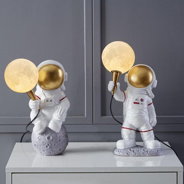 

table lamps nordic astronaut resin lamp creative moon planet night light bedroom children's room bedside cartoon decor