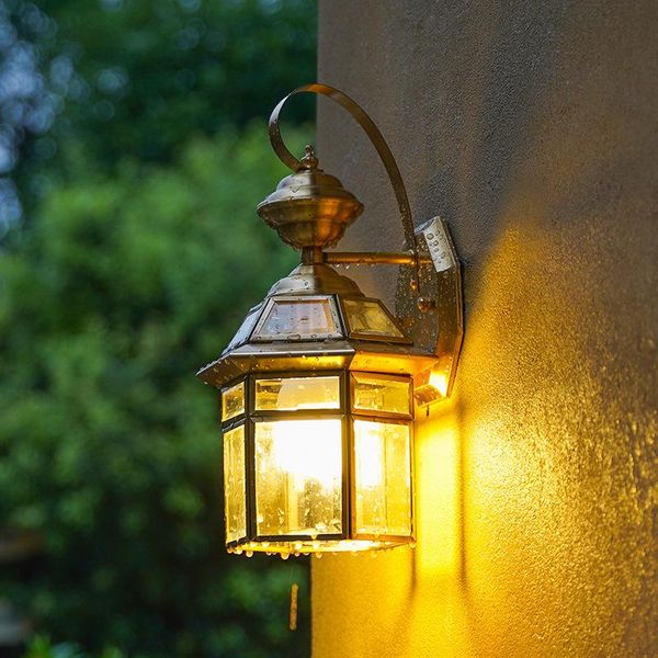 

waterproof led wall lamp villa balcony aisle corridor courtyard lamp gold copper vintage porch outdoor wall