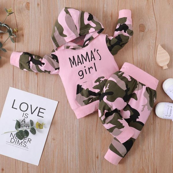

clothing sets toddler girl outfits baby clothes set camouflage hooded infant kids tracksuit bulk drop wholesale, White