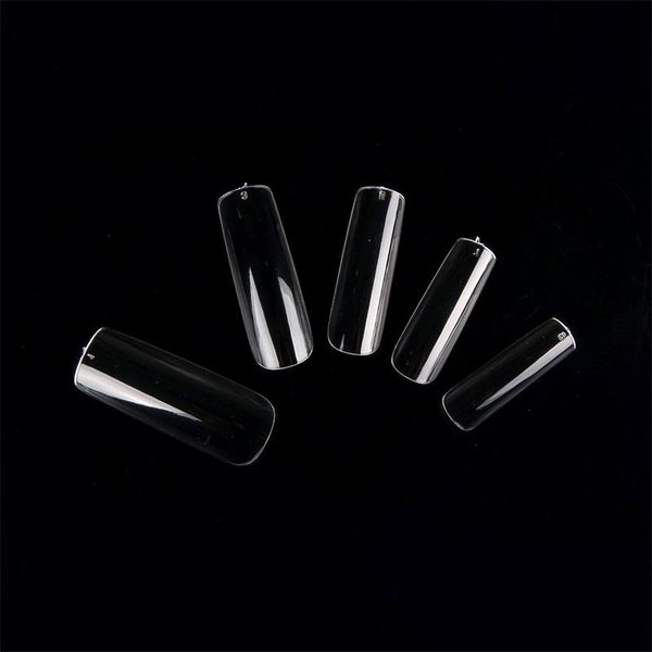 

false nails long all-round tablets mixed size salon french pointed ballet fake coffin tips flat head nail art tools, Red;gold
