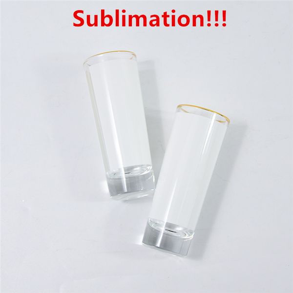 

3oz sublimation sglasses tumbler white patch golden rim wine glasses heat transfer printing frosted cup blank sublimation tumbler