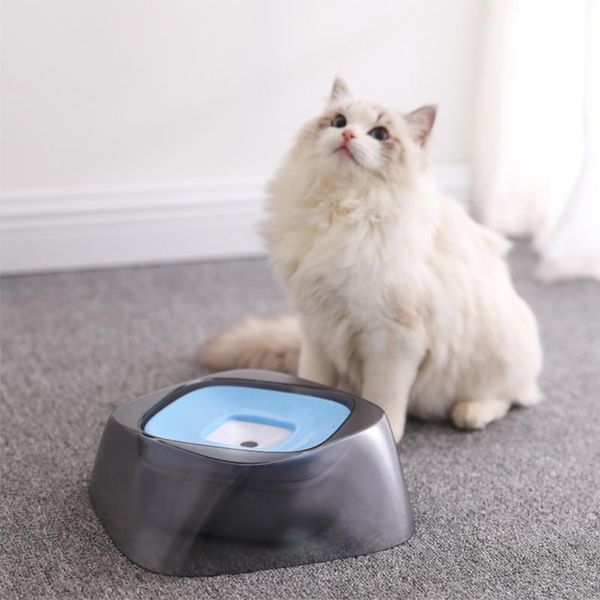 

pet cat dog water bowl floating bowl slow water feeder drink dispenser anti-overflow pet fountain 1400ml splash-free