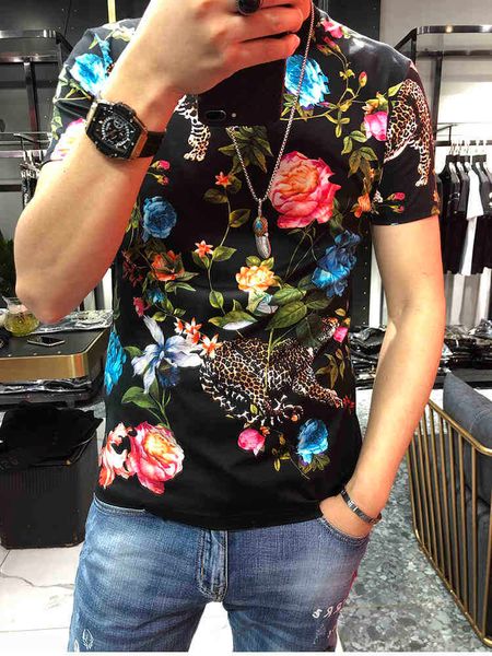 

men's t-shirts t shirts european fashion selling printed men's short sleeve shirt t-shir d1ol, White;black