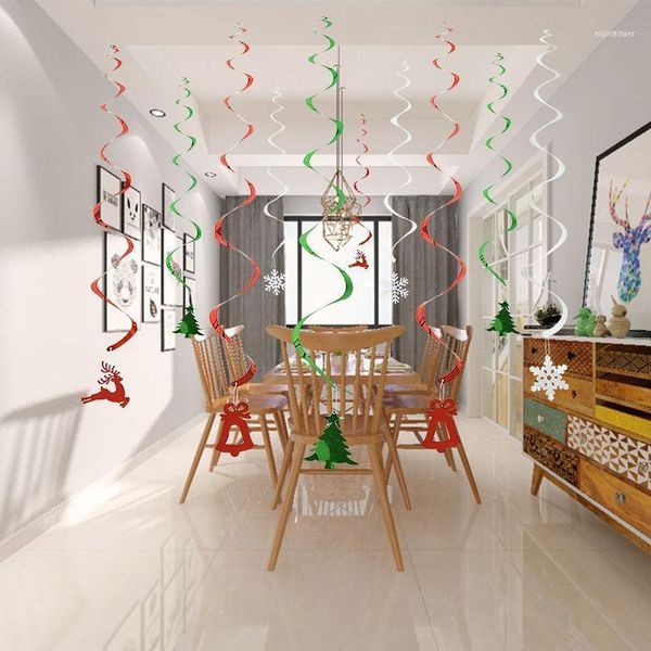 

christmas decorations snowflake series festival ornament birthday cake er gift bags foil spiral xmas tree garland diy room hanging decor