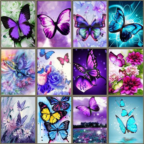 

diamond painting 5d diy butterfly cross stitch embroidery mosaic full square round drill wall decor handcraft gift
