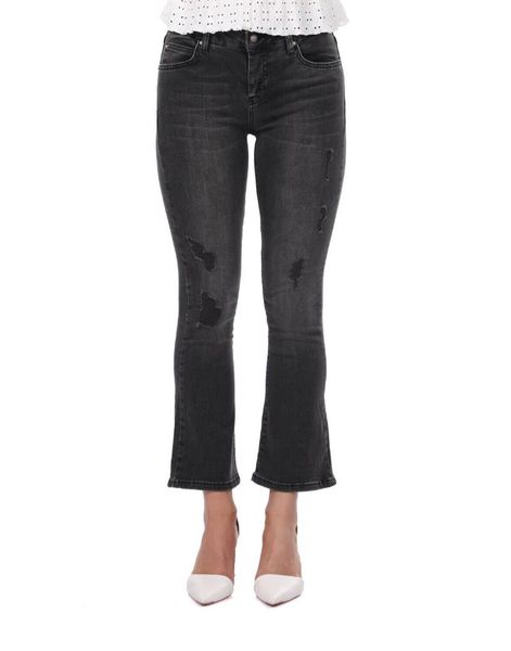 

women's pants & capris blue white womens black flared jean trousers, Black;white