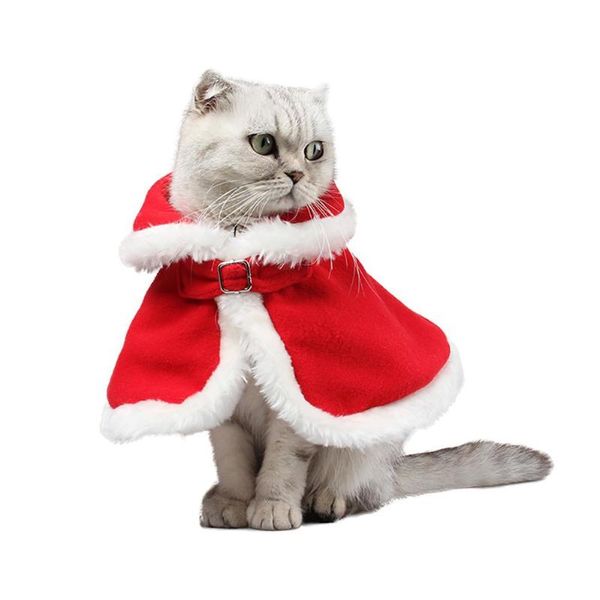

cat costumes warm red plush pet cloaks for christmas party cats w ear