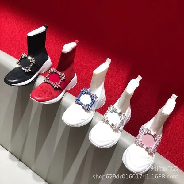 

tang yan's same rv diamond square button shoes for women in autumn 20211, Black