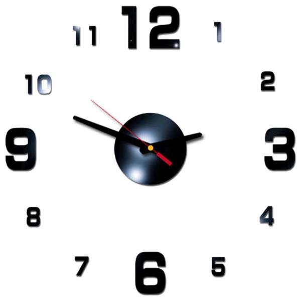 

wall clocks 3d diy clock acrylic mirror stickers reloj de pared quartz needle watch europe horloge living room home decoration