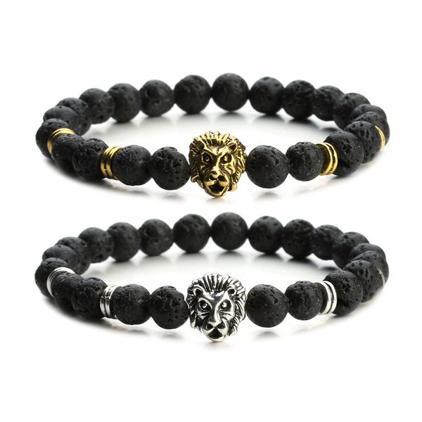 

men volcano stone buddha beaded strands beads elastic bracelet 2021 ell gift bracelets, Black